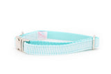 Seersucker in Tiffany Blue Collar
