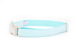 Seersucker in Tiffany Blue Collar