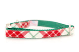 Red on Cream Plaid Collar