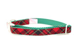 Dark Red and Green Plaid Collar