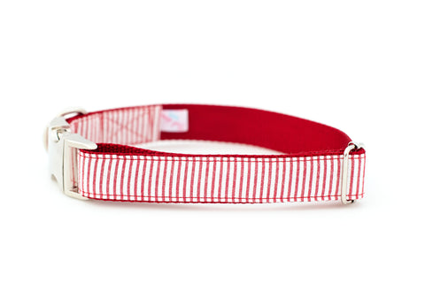Red Seersucker Collar