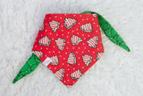 Christmas Tree Cakes on Red Bandana