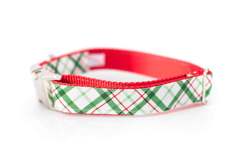 Green and Red Plaid Christmas Collar